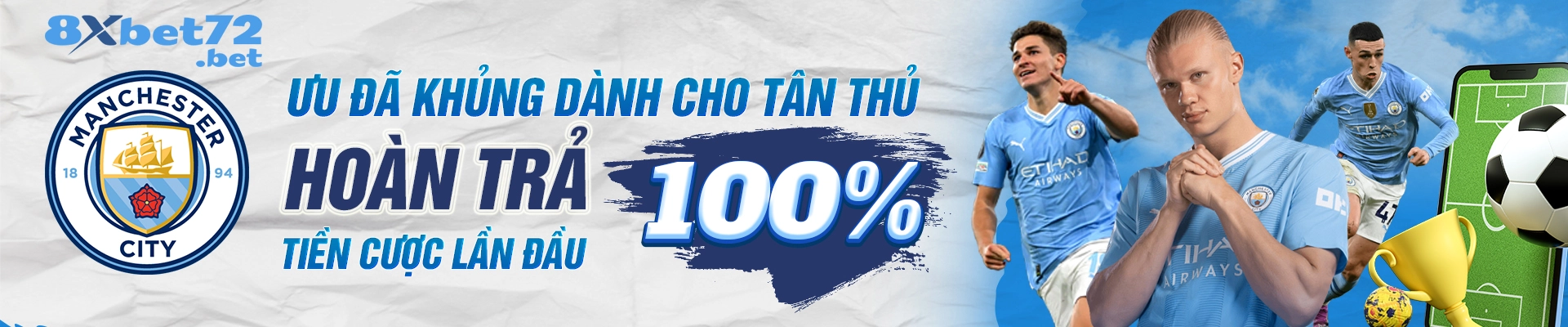 Ưu đã khủng dành cho tân thủ - Hoàn trả 100% tiền cược lần đầu